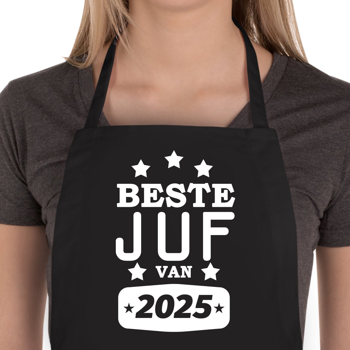 Schort Beste Juf - Koning Spandoek Schort Beste Juf