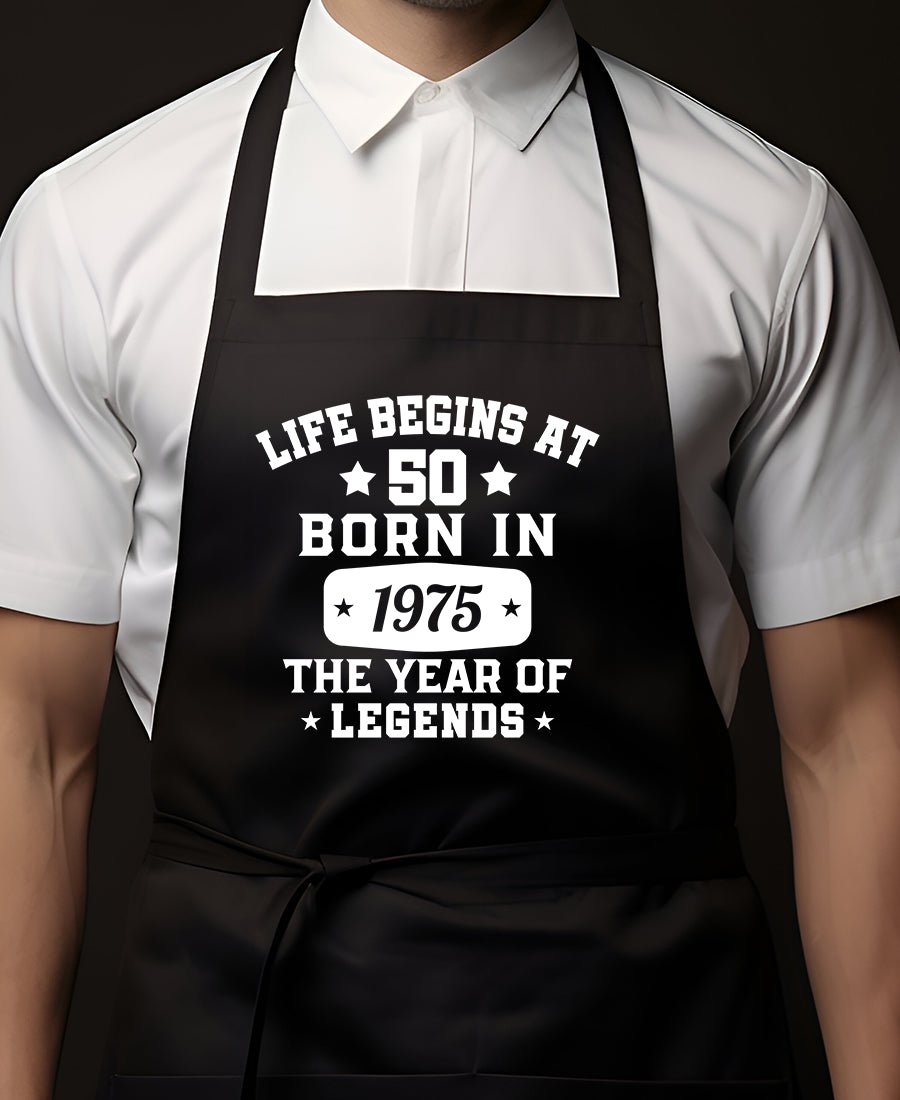Schort Life begins at 50 - Koning Spandoek Schort Life begins at 50