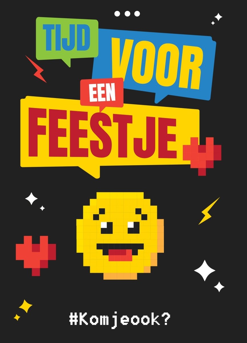 Uitnodiging Kinderfeestje Emoji – 10 stuks - Koning Spandoek Uitnodiging Kinderfeestje Emoji – 10 stuks