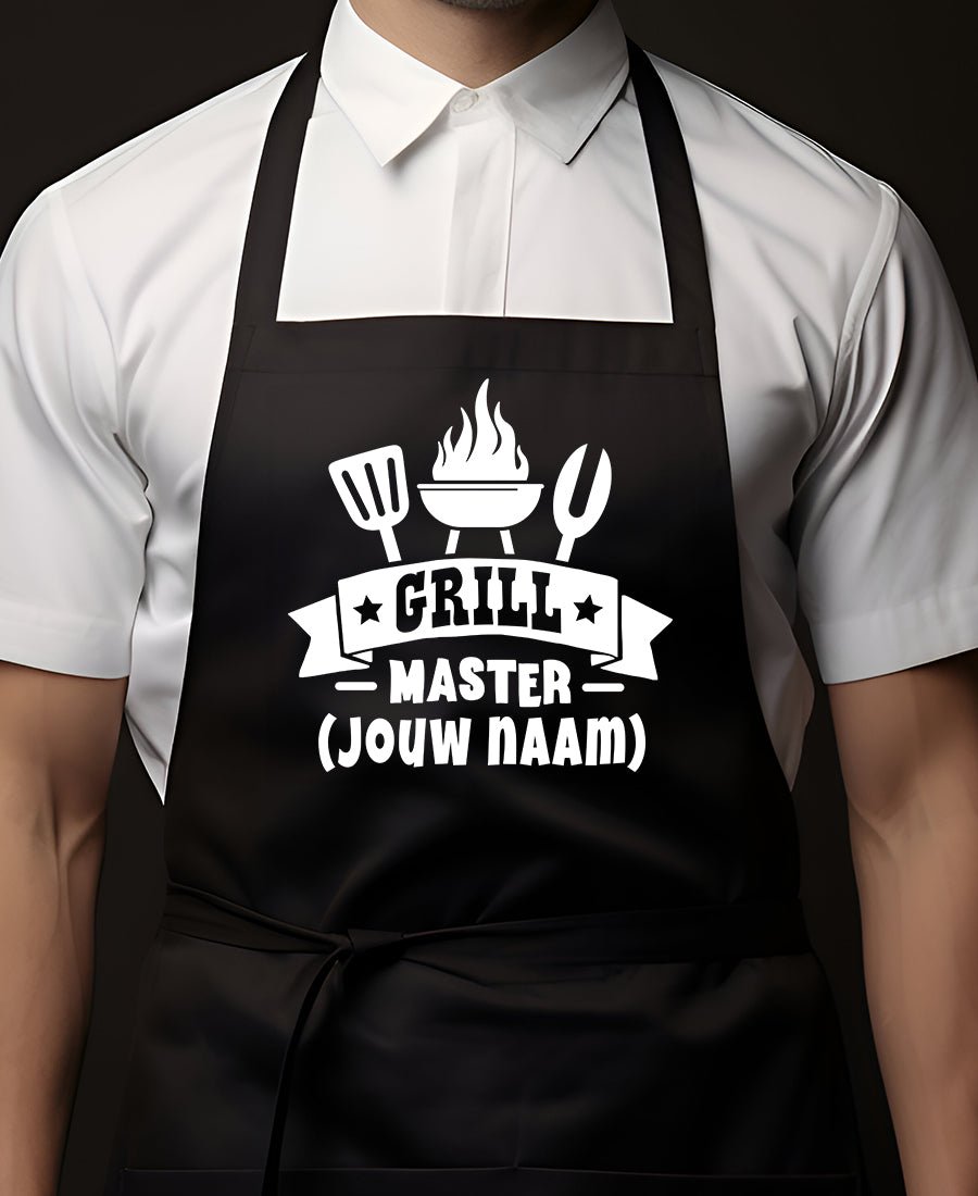 Schort met Naam (Grillmaster) - Koning Spandoek Schort met Naam (Grillmaster)