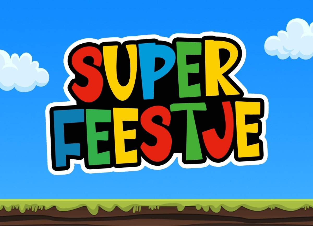 Uitnodiging kinderfeestje - 20 stuks - Super Feestje MB - Koning Spandoek Uitnodiging kinderfeestje - 20 stuks - Super Feestje MB
