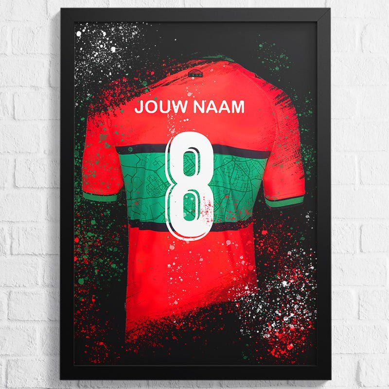 N.E.C. Nijmegen shirt wanddecoratie - Koning Spandoek N.E.C. Nijmegen shirt wanddecoratie