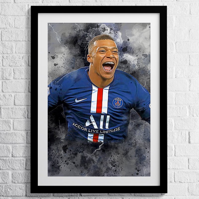 Poster Kylian Mbappé PSG - Paris Saint German - Koning Spandoek Kopie van Poster PSG Messi , Neymar en Mbappé