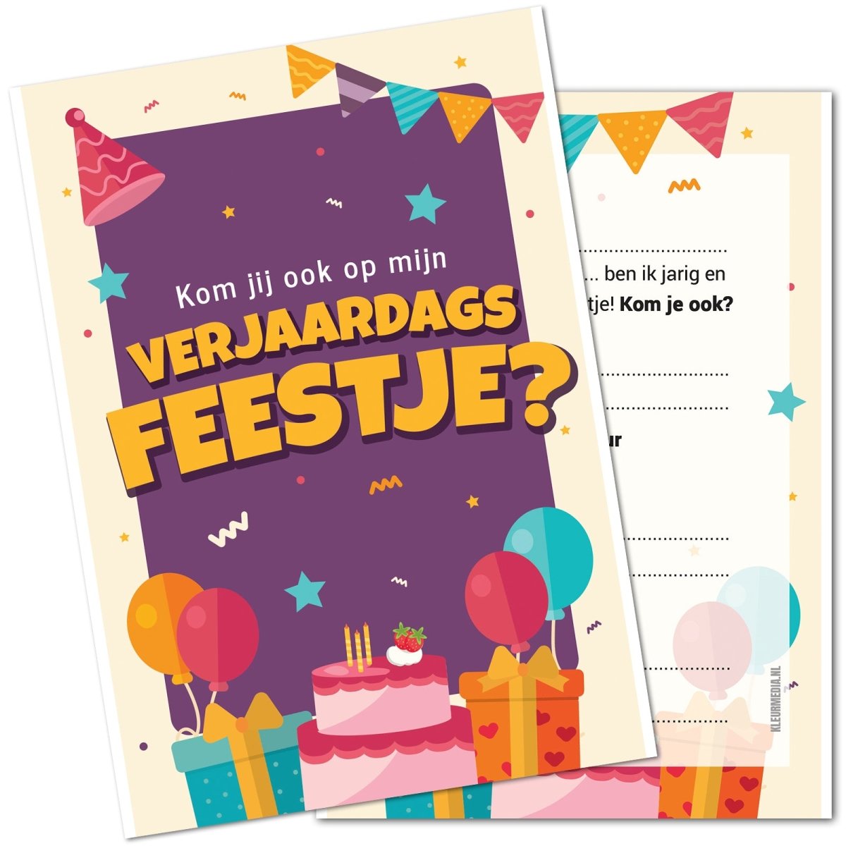 Uitnodiging kinderfeestje - 20 stuks - Feestje - Koning Spandoek Uitnodiging kinderfeestje - 20 stuks - Feestje