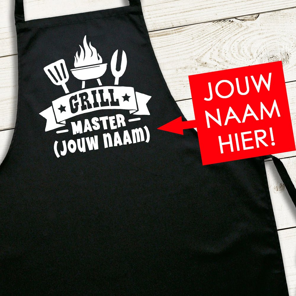 Schort met Naam (Grillmaster) - Koning Spandoek Schort met Naam (Grillmaster)