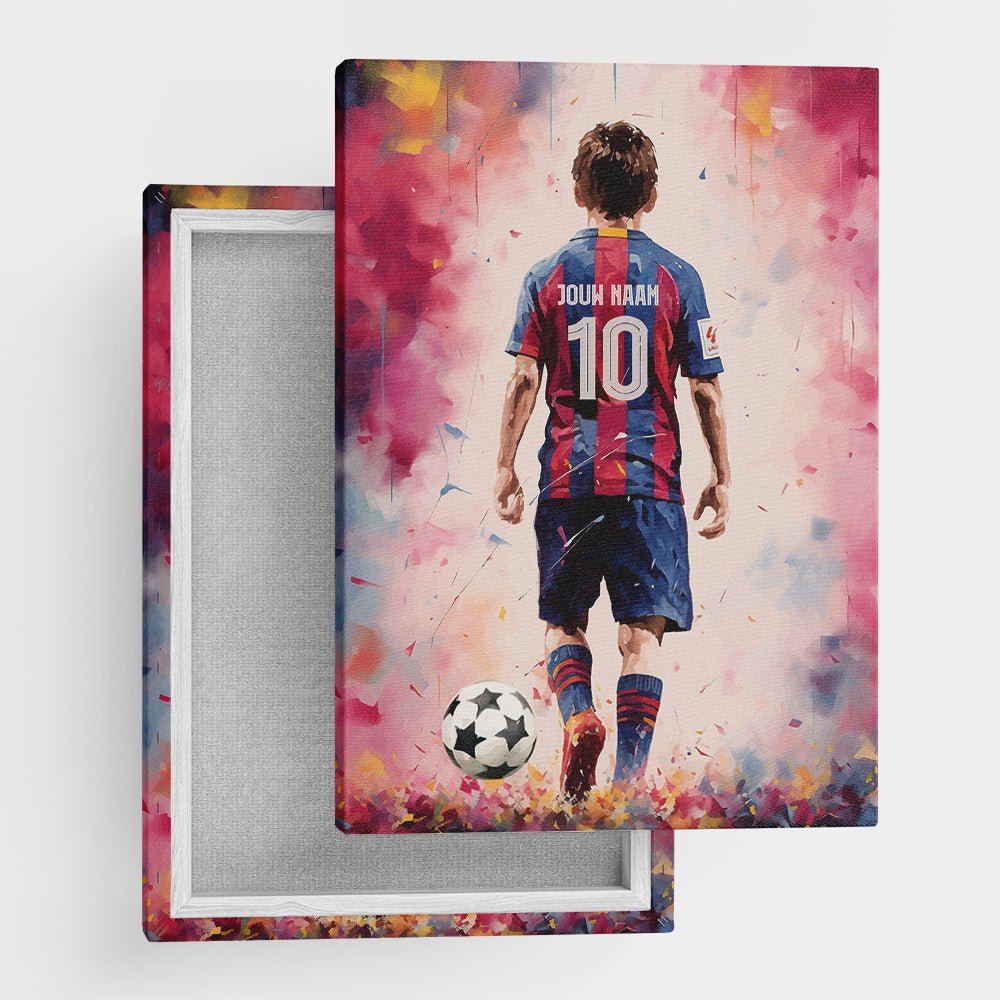 Voetbal wanddecoratie - Barcelona speler Aquarel - Koning Spandoek Voetbal wanddecoratie - Barcelona speler Aquarel