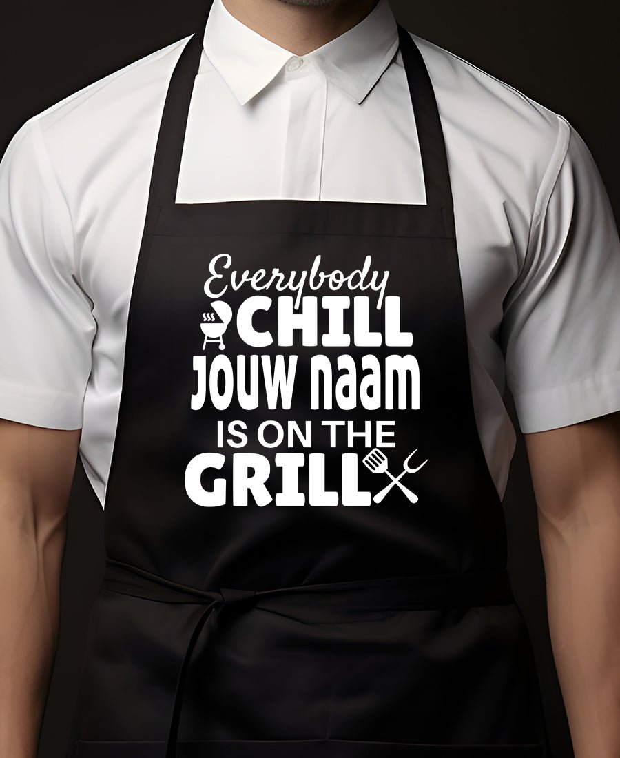 Schort met Naam (Everybody Chill) - Koning Spandoek Schort met Naam (Everybody Chill)
