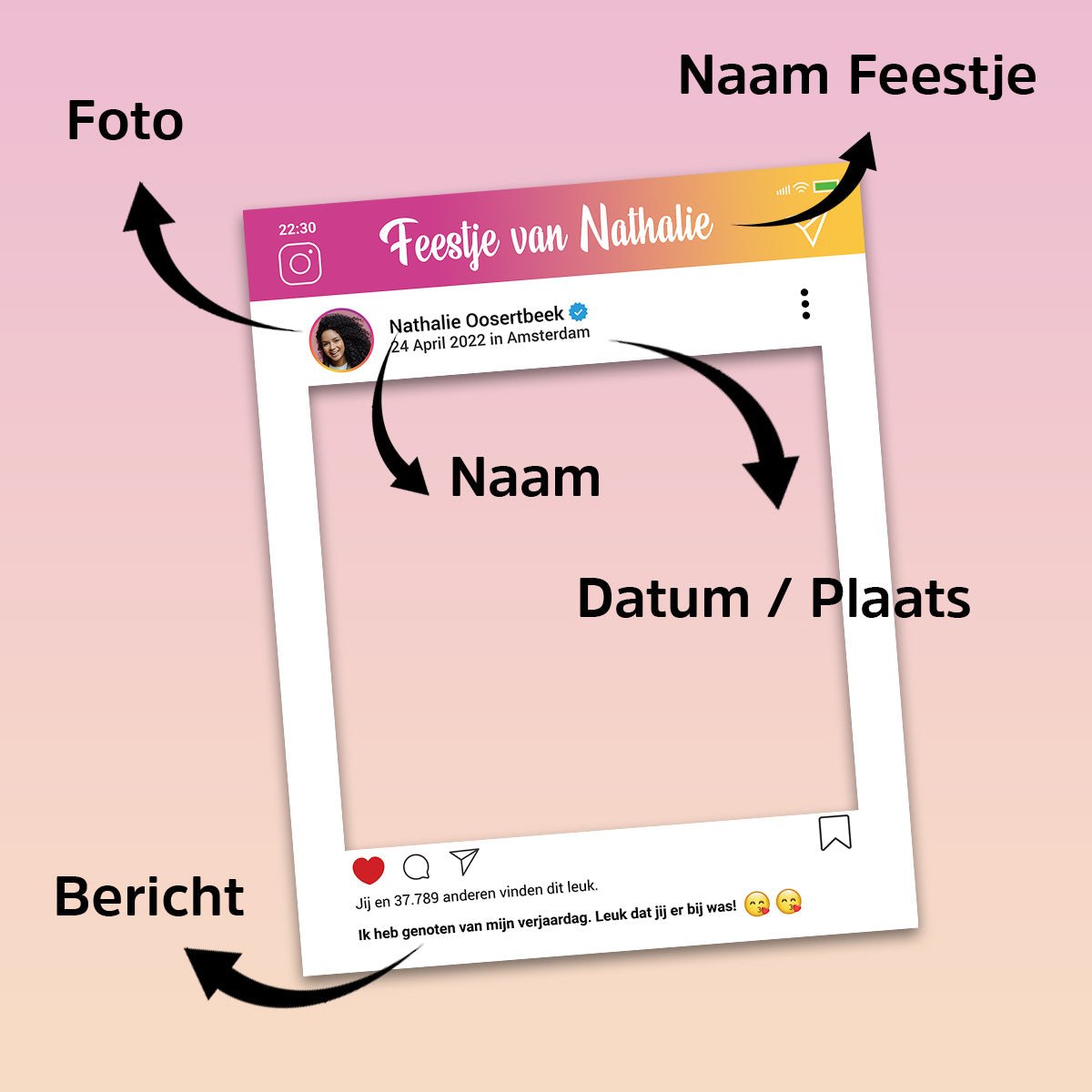 Foto Frame Dibond - Instagram - Koning Spandoek Foto Frame Dibond - Instagram