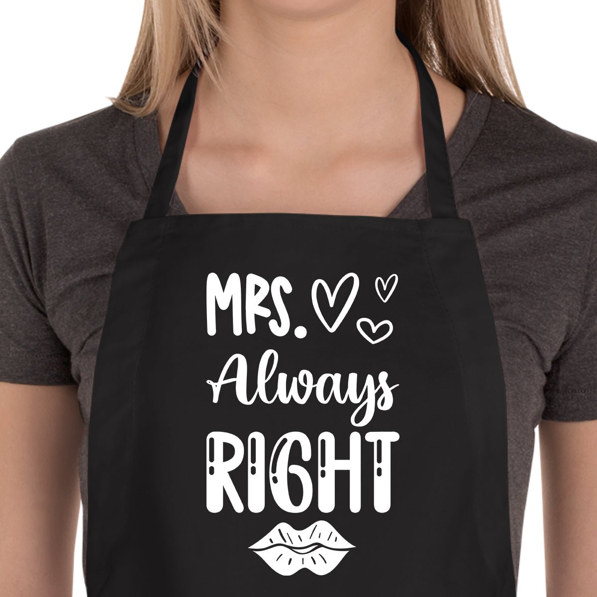Keukenschorten MR. RIGHT AND MRS. ALWAYS RIGHT - Koning Spandoek Keukenschorten MR. RIGHT AND MRS. ALWAYS RIGHT