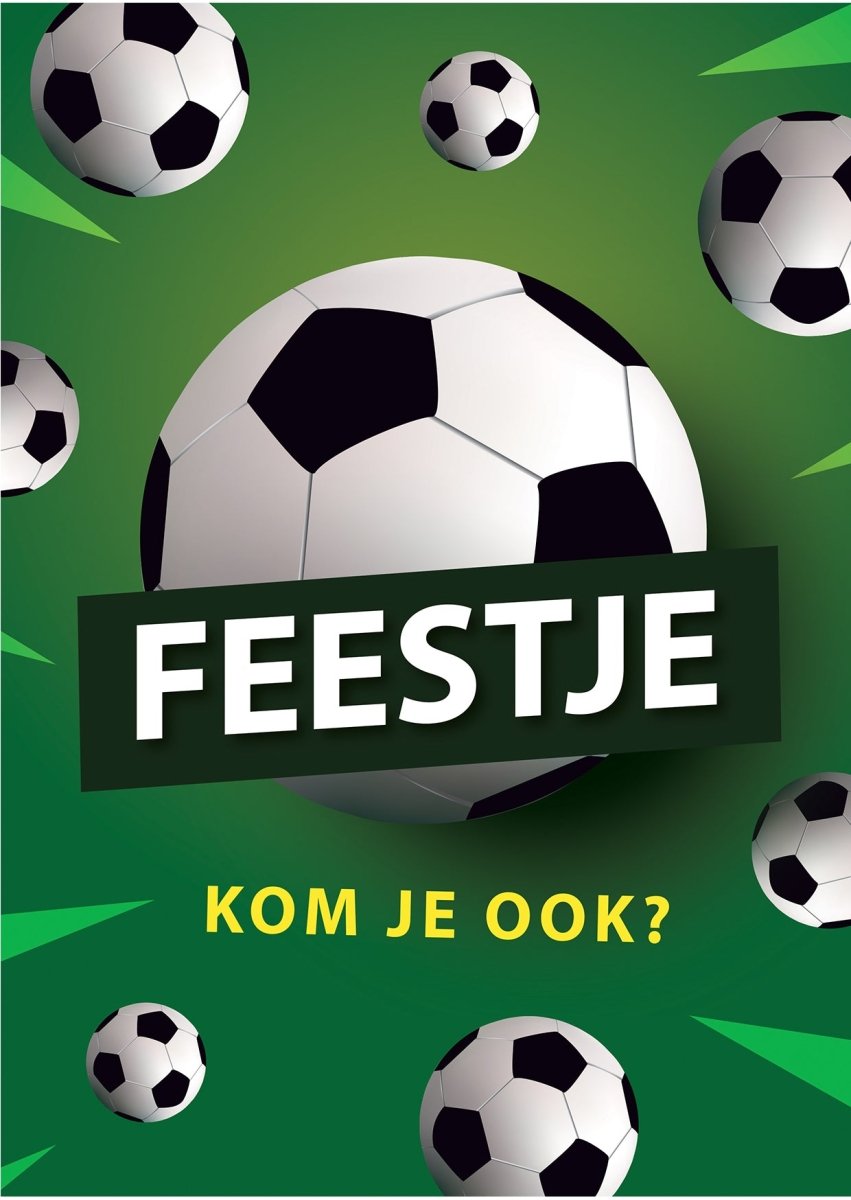 Uitnodiging Kinderfeestje Voetbal – 10 stuks - Koning Spandoek Uitnodiging Kinderfeestje Voetbal – 10 stuks