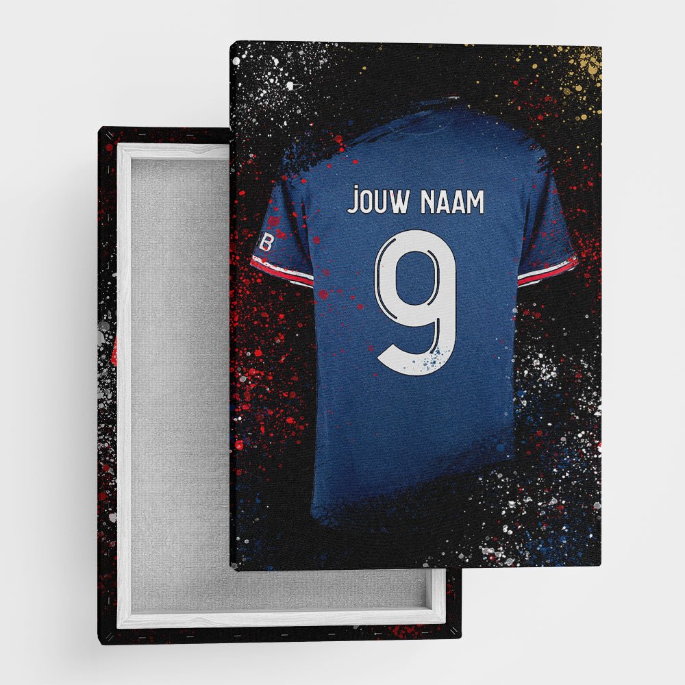 PSG - Paris Saint-Germain - shirt wanddecoratie - Koning Spandoek PSG - Paris Saint-Germain - shirt wanddecoratie