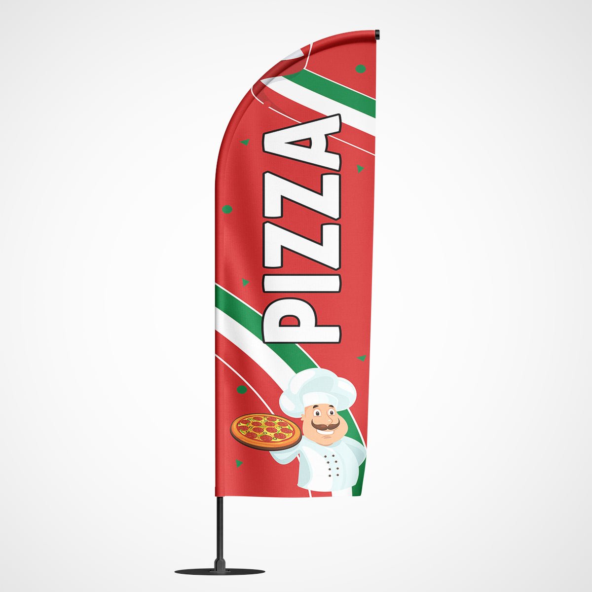 Beachvlag pizza rood - Koning Spandoek Beachflag pizza - beachvlag pizza