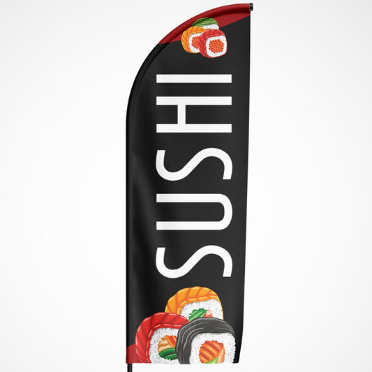 Beachvlag Sushi - Koning Spandoek Sushi beachflag - beachvlag Sushi - reclame sushi