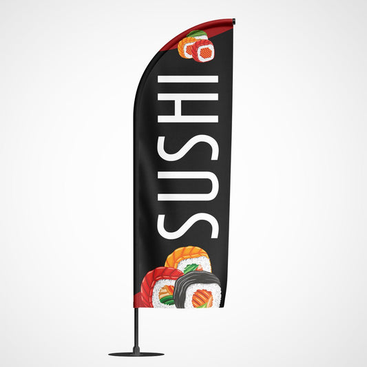Beachvlag Sushi - Koning Spandoek Sushi beachflag - beachvlag Sushi - reclame sushi