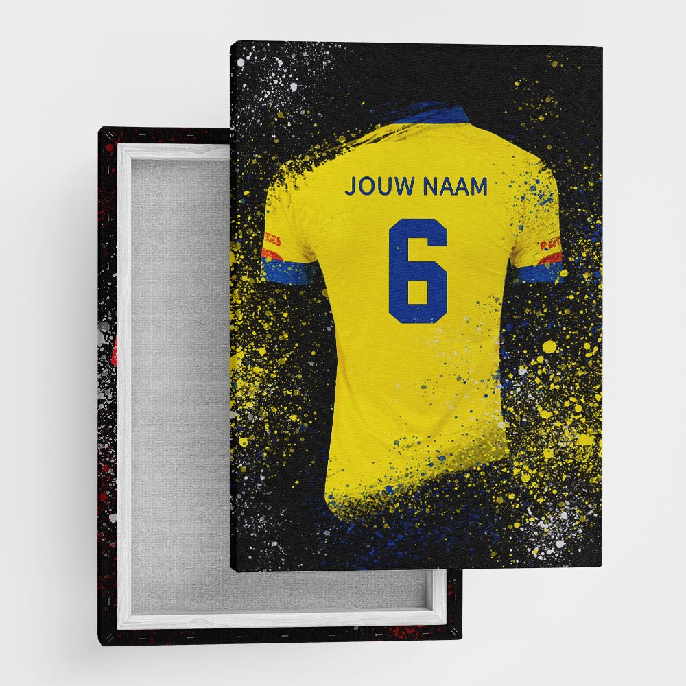 Cambuur Leeuwarden shirt wanddecoratie - Koning Spandoek Cambuur Leeuwarden shirt wanddecoratie