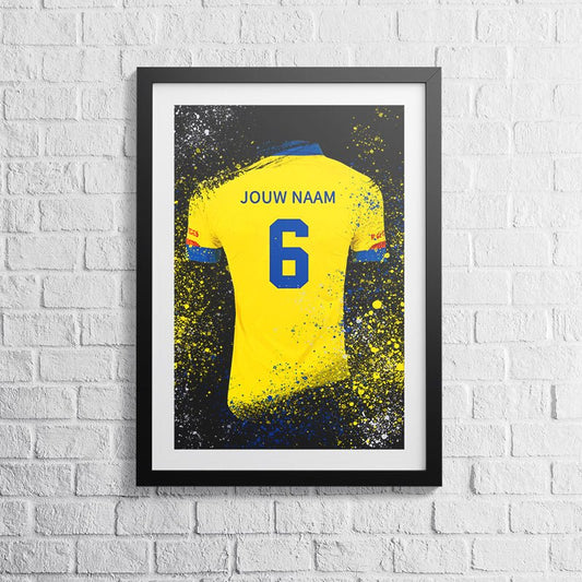 Cambuur Leeuwarden shirt wanddecoratie