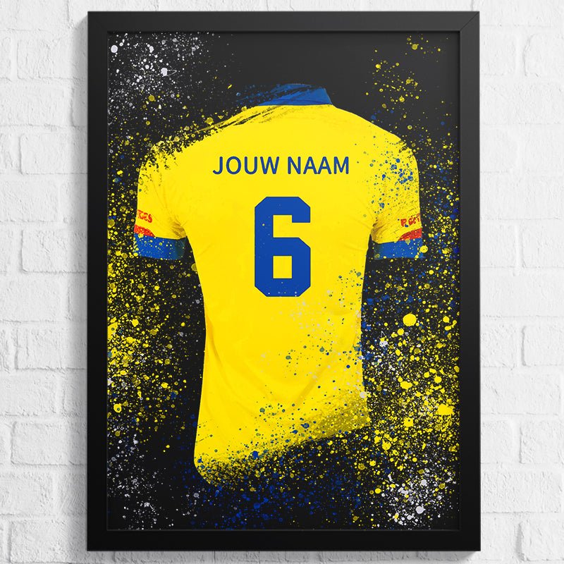 Cambuur Leeuwarden shirt wanddecoratie - Koning Spandoek Cambuur Leeuwarden shirt wanddecoratie