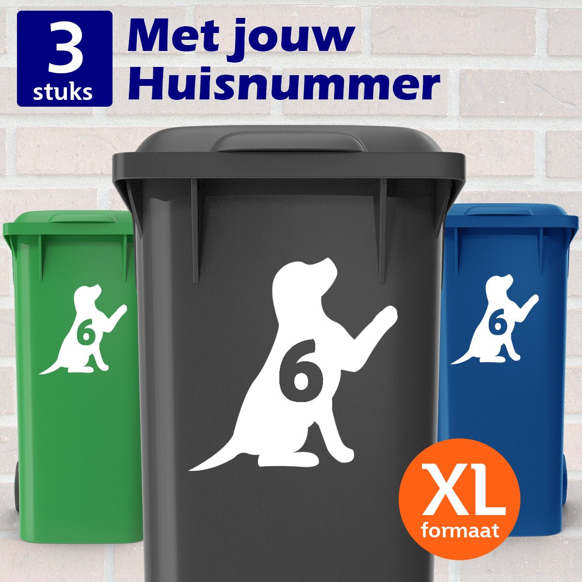 Container Stickers XL - Hond - Kliko stickers