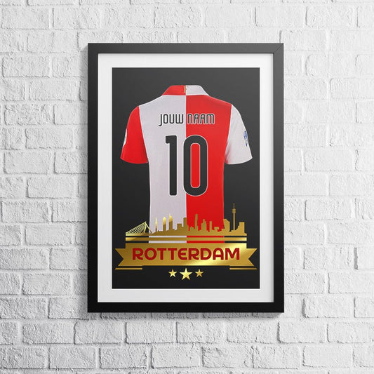 Feyenoord 2023 Skyline - Poster of Schilderij - Koning Spandoek Feyenoord 2023 Skyline - Poster of Schilderij