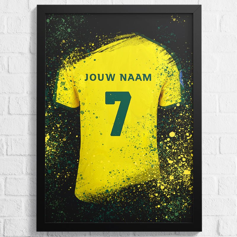 Fortuna Sittard shirt wanddecoratie - Koning Spandoek Fortuna Sittard shirt wanddecoratie