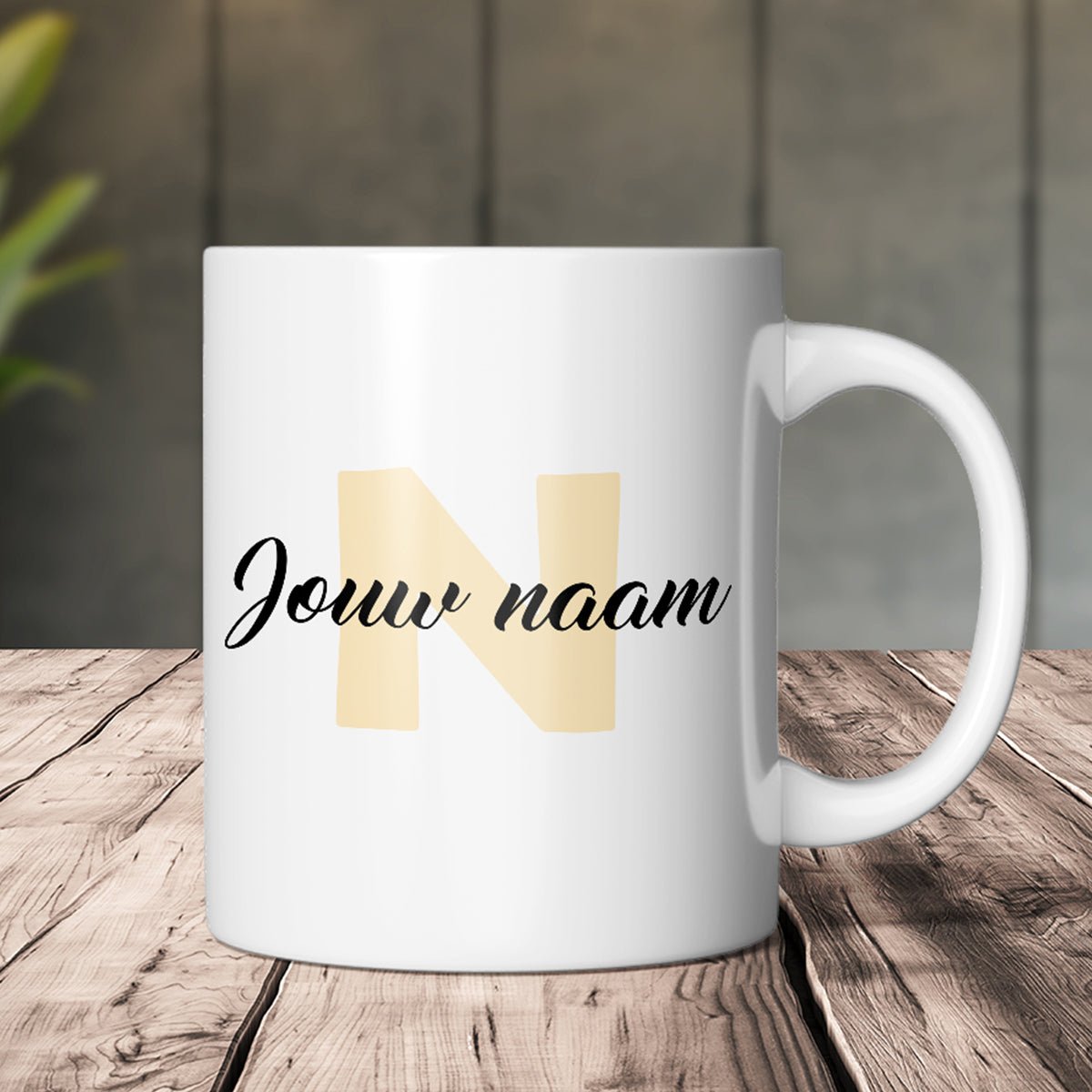 Gepersonaliseerd Mok met Letter en Naam - 350ml - Koning Spandoek Gepersonaliseerd Mok met Letter en Naam - 350ml