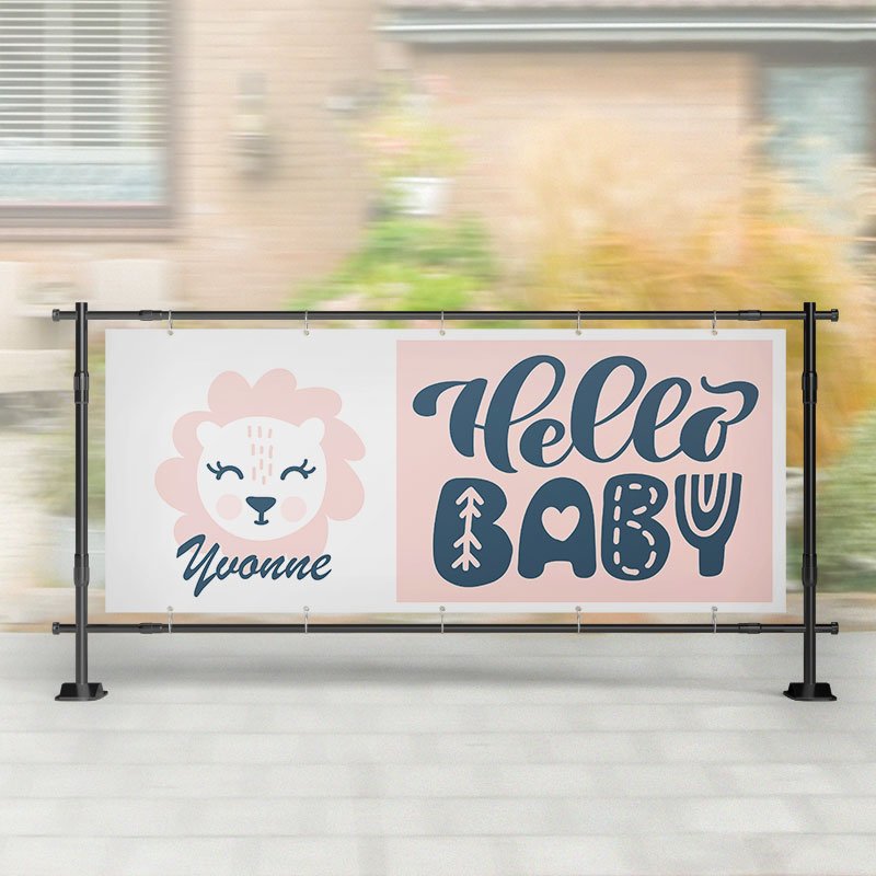 Geboorte spandoek | Leeuwtje Hello Baby