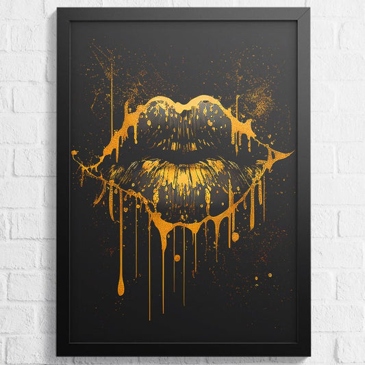 Golden Lips - Gouden lippen Poster - Koning Spandoek Golden Lips - Gouden lippen Poster