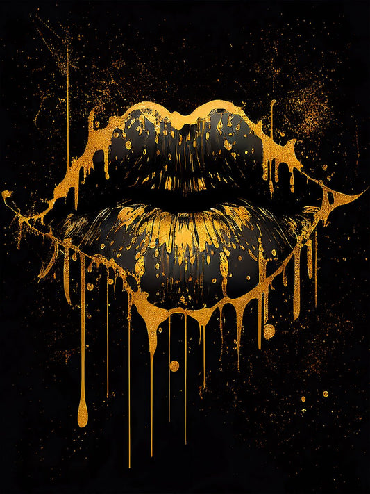 Golden Lips - Gouden lippen Poster - Koning Spandoek Golden Lips - Gouden lippen Poster