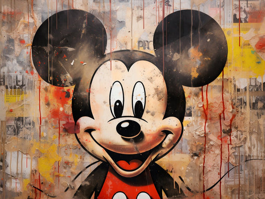 Mickey Mouse Happy Poster - Koning Spandoek Mickey Mouse Happy Poster