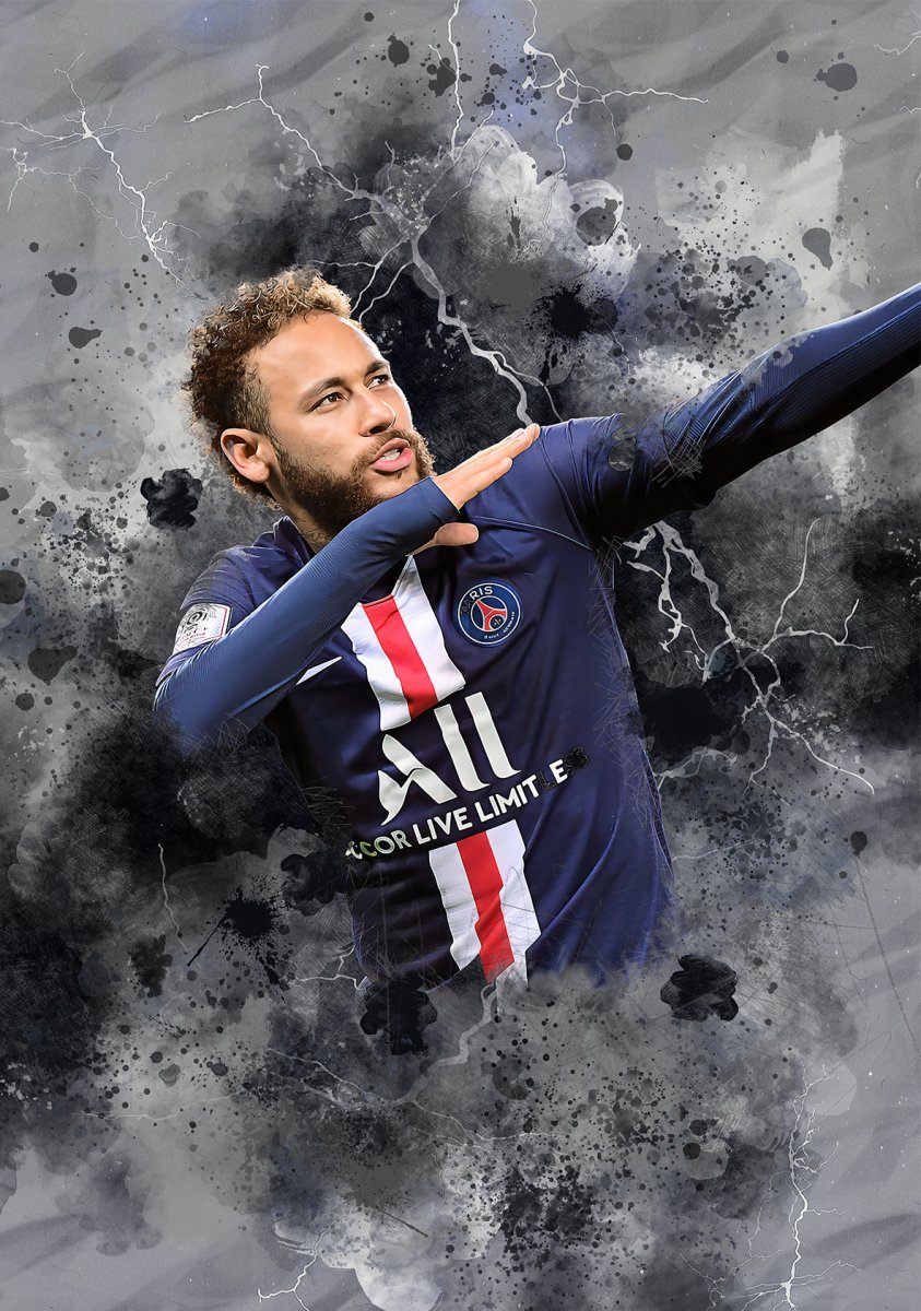 Poster Neymar PSG - Paris Saint German - Voetbal Poster - Koning Spandoek Poster Neymar PSG - Paris Saint German - Voetbal Poster