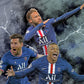 Poster PSG Messi , Neymar en Mbappé - Koning Spandoek Poster PSG Messi , Neymar en Mbappé