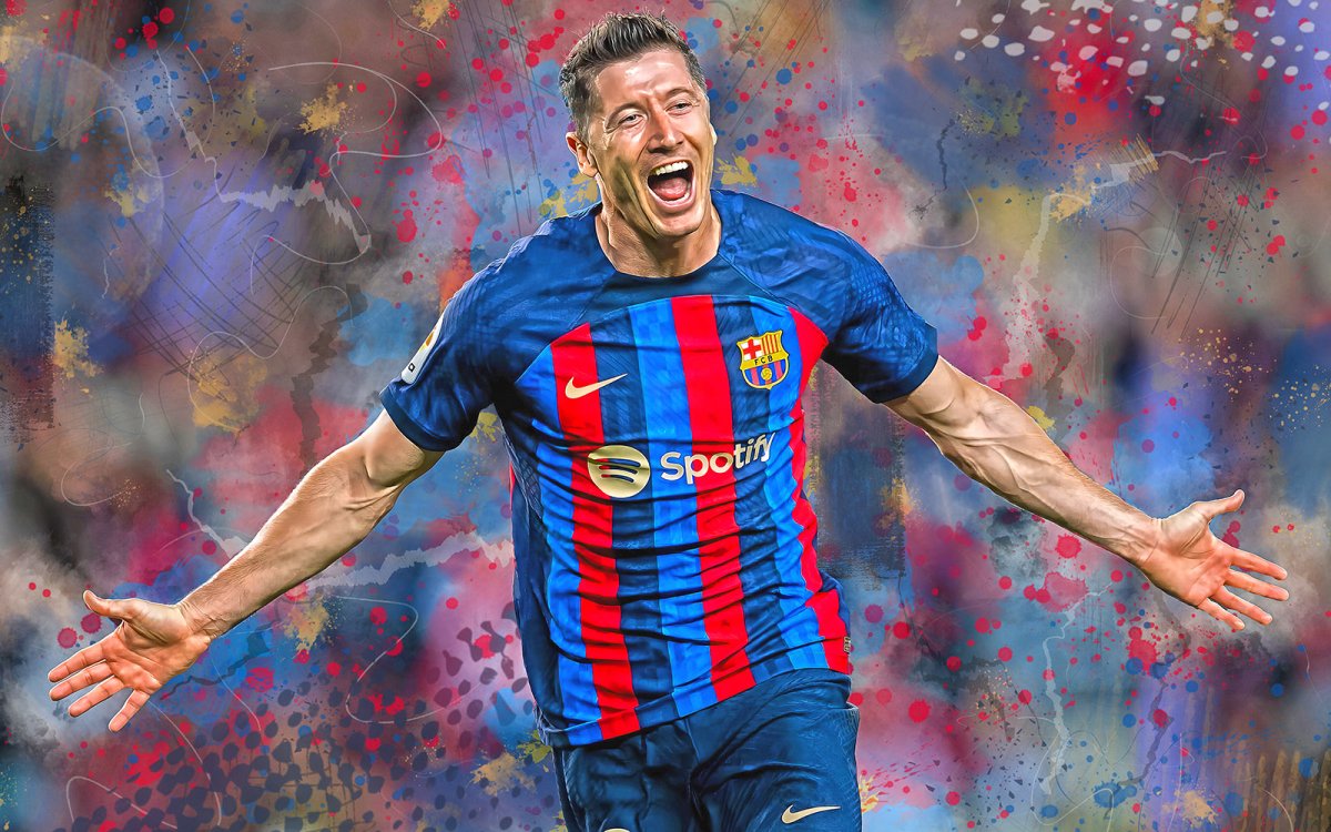 Poster Robert Lewandowski - FC Barcelona - Voetbal poster - Koning Spandoek Poster Robert Lewandowski - FC Barcelona - Voetbal poster