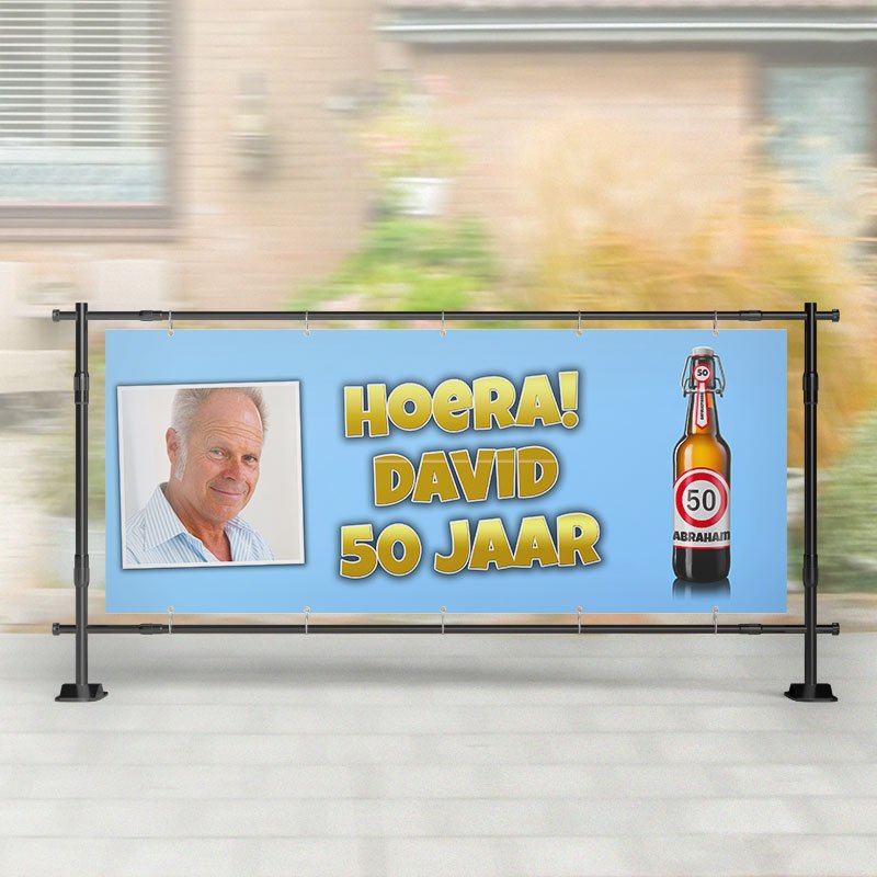 Spandoek Abraham | Abraham Licht blauw met bier