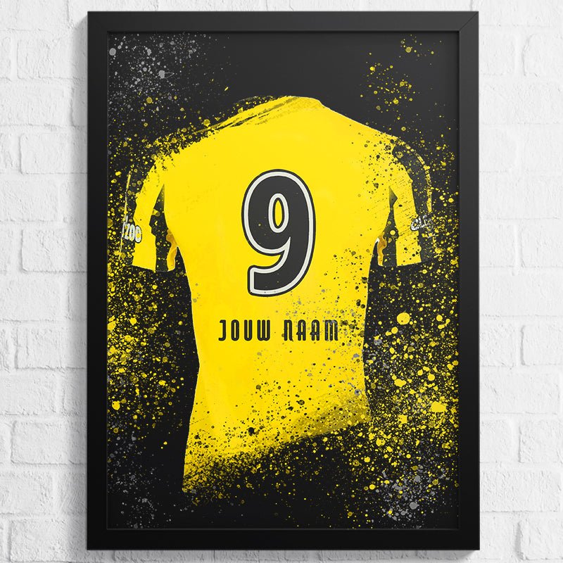 Vitesse Arnhem shirt wanddecoratie - Koning Spandoek Vitesse Arnhem shirt wanddecoratie