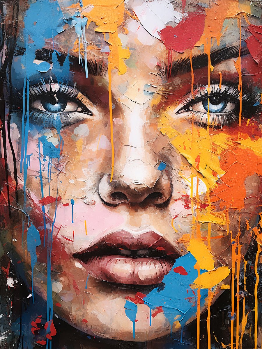 Woman Face Painting - Poster - Koning Spandoek Woman Face Painting - Poster